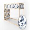 COCODECO KURA Bed Watercolor Blue Flowers On The White Background Floral Decals Sticker Furniture Decals for Nursery Adhesive view 1