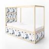 COCODECO KURA Bed Watercolor Blue Flowers On The White Background Floral Decals Sticker Furniture Decals for Nursery Adhesive view 2