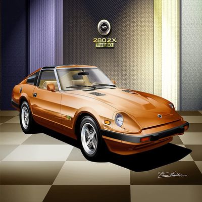 1982-1983 Datsun 280 ZX Turbo - Regatta Red | Fine Art Print By Danny Whitfield (20in x 24in, ORANGE MIST)