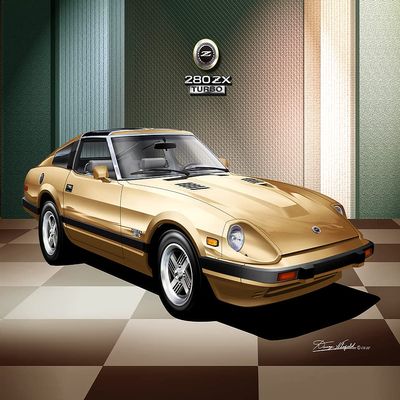 1982-1983 Datsun 280 ZX Turbo - Regatta Red | Fine Art Print By Danny Whitfield (20in x 30in, GOLD)