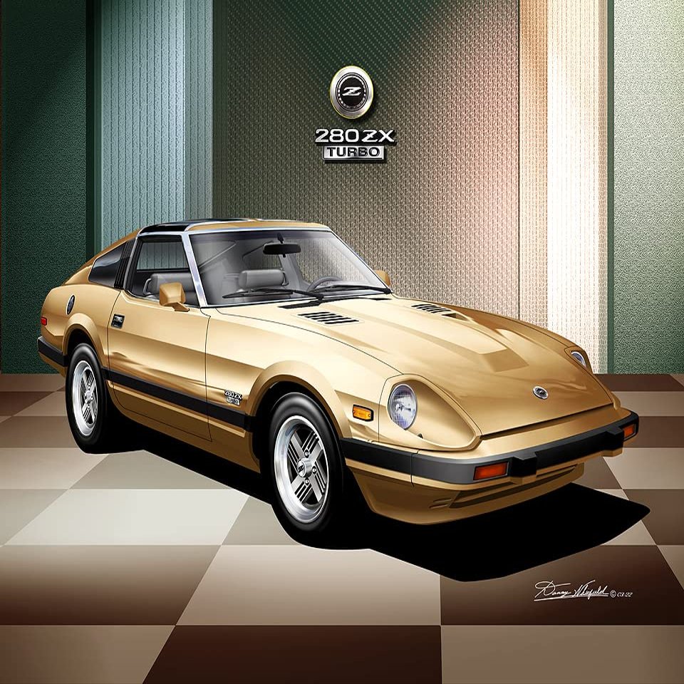 1982-1983 Datsun 280 ZX Turbo - Regatta Red | Fine Art Print By Danny Whitfield (20in x 30in, GOLD)