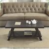 Roundhill Furniture Athens Contemporary Wood Shelf Coffee Table, Weathered Espresso view 1