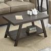 Roundhill Furniture Athens Contemporary Wood Shelf Coffee Table, Weathered Espresso view 3