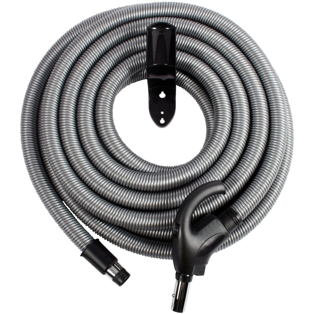 Cen-Tec Systems 97283 Low Voltage Central Vacuum Hose and Hanger, 40 Ft, Silver