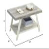 Roundhill Furniture Athens Contemporary Wood Shelf Coffee Table, Weathered Gray and Beige view 2