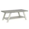 Roundhill Furniture Athens Contemporary Wood Shelf Coffee Table, Weathered Gray and Beige view 3
