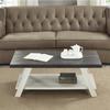 Roundhill Furniture Athens Contemporary Wood Shelf Coffee Table, Weathered Charcoal and Beige view 1