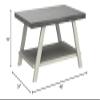 Roundhill Furniture Athens Contemporary Wood Shelf Coffee Table, Weathered Charcoal and Beige view 2