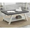 Roundhill Furniture Athens Contemporary Wood Shelf Coffee Table, Weathered Charcoal and Beige view 3