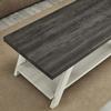 Roundhill Furniture Athens Contemporary Wood Shelf Coffee Table, Weathered Charcoal and Beige view 4