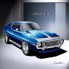 1971 Javelin AMX | Fine Art Prints By Danny Whitfield (20in x 24in, ELECTRIC BLUE) view 1