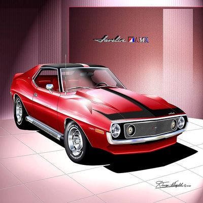 1971 Javelin AMX | Fine Art Prints By Danny Whitfield (20in x 24in, MATADOR RED)