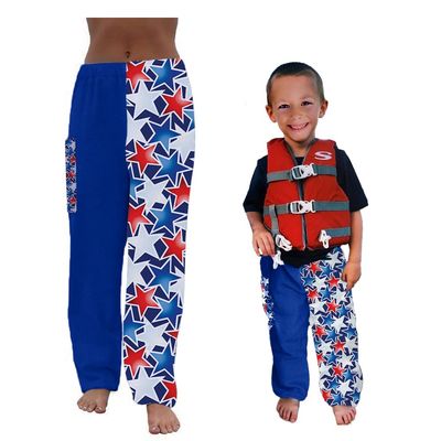 Paradise Towelwear Co. Towel Pants for Swimmers  Patriotic Stars - Cotton Terry Towel Pants  Beach Coverup  Resort Wear  Swim wear (Kids M/L)