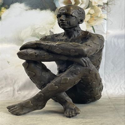 EUROPEAN BRONZE Handcrafted Nude Man Yoga Hot Cast Bronze Sculpture Home Office Decor Home Decor Artwork Handmade