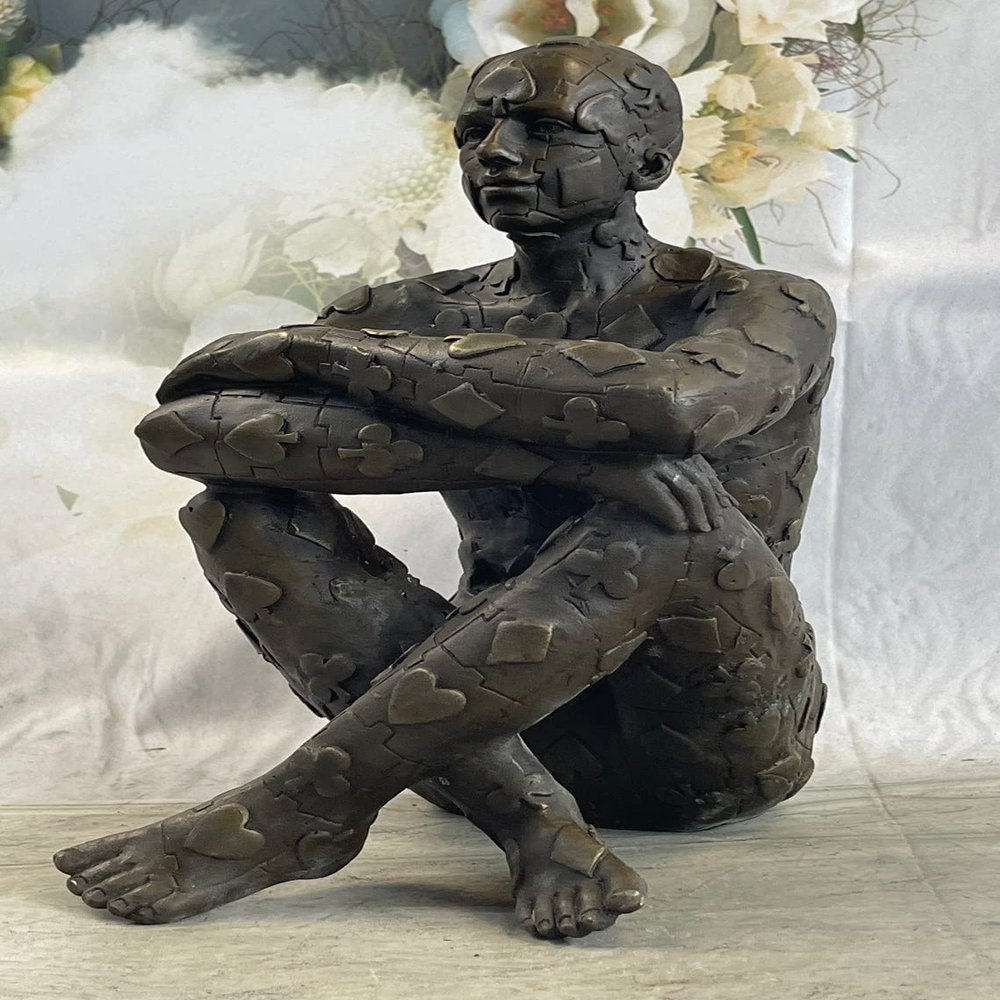 EUROPEAN BRONZE Handcrafted Nude Man Yoga Hot Cast Bronze Sculpture Home Office Decor Home Decor Artwork Handmade