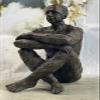 EUROPEAN BRONZE Handcrafted Nude Man Yoga Hot Cast Bronze Sculpture Home Office Decor Home Decor Artwork Handmade view 1