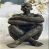 EUROPEAN BRONZE Handcrafted Nude Man Yoga Hot Cast Bronze Sculpture Home Office Decor Home Decor Artwork Handmade view 3