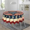 YETTA YANG Vintage Rustic Farmhouse USA American Flag July 4th Memorial Day Patriotic Waterproof Picnic Patio Round Table Cloth 60 Inch Circular Tablecloth for 20-47 Inch Home Dining Room Kitchen view 2