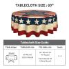 YETTA YANG Vintage Rustic Farmhouse USA American Flag July 4th Memorial Day Patriotic Waterproof Picnic Patio Round Table Cloth 60 Inch Circular Tablecloth for 20-47 Inch Home Dining Room Kitchen view 4