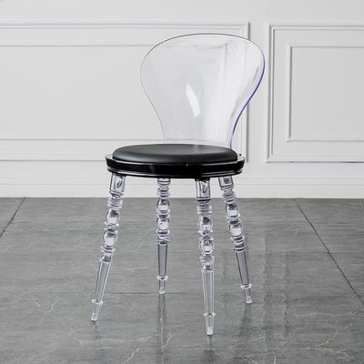 MNSSRN Transparent Acrylic Crystal Chair, Bedroom/Dining Chair Transparent Chair, Acrylic Ghost Chair Home, Kitchen Office Aesthetic Chair Transparent Plastic Chair,Clear