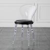 MNSSRN Transparent Acrylic Crystal Chair, Bedroom/Dining Chair Transparent Chair, Acrylic Ghost Chair Home, Kitchen Office Aesthetic Chair Transparent Plastic Chair,Clear view 1