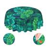 Tropical Hawaiian Leaves Turquoise Leaf Summer Waterproof Picnic Patio Party Round Table Cloth Cover Decorations Fabric 60 Inch Circular Tablecloth For 20-47 Inch Home Dining Room Kitchen Decor view 1
