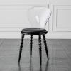 MNSSRN Transparent Acrylic Crystal Chair, Bedroom/Dining Chair Transparent Chair, Acrylic Ghost Chair Home, Kitchen Office Aesthetic Chair Transparent Plastic Chair,Black view 1