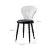 MNSSRN Transparent Acrylic Crystal Chair, Bedroom/Dining Chair Transparent Chair, Acrylic Ghost Chair Home, Kitchen Office Aesthetic Chair Transparent Plastic Chair,Black view 2