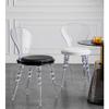 MNSSRN Transparent Acrylic Crystal Chair, Bedroom/Dining Chair Transparent Chair, Acrylic Ghost Chair Home, Kitchen Office Aesthetic Chair Transparent Plastic Chair,Black view 3