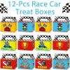 Tevxj 12 Pieces Race Car Party Favor Boxes Two Fast Goodies Candy Treat Bags Race Car Birthday Party Favors Checkered Gift Bags for Boys Kids Let's Go Racing Themed Supplies Box 6 x 3 x 3.5 Inches view 3