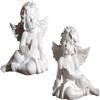 2pcs Angel Statue Resin Angel Sculptures Hand Crafted Cherub Figurines Crafts Ornaments for Wedding Birthday Party Desktop Decoration - Size M view 2