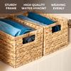 BARIEN Set of 6 Natural Water Hyacinth Woven Storage Baskets 12.6 x 8 x 7, Rectangular Wicker Basket with Built-in Handles, Medium (Natural - Set of 6) view 3