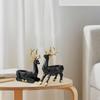 2pcs Deer Figurines Storage Box Elk Statue Candy Bowl Resin Reindeer Figurines Deer Ornament for Christmas TV Stand Bookshelf Decor - Black view 3
