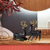 2pcs Deer Figurines Storage Box Elk Statue Candy Bowl Resin Reindeer Figurines Deer Ornament for Christmas TV Stand Bookshelf Decor - Black view 4