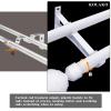 KOLAKO Curtain Rod Brackets, Double Curtain Rod Holders, Heavy Duty Wall Mount Curtain Hardware Drapery Hooks Window Rod Hanging Hanger for Blinds, Double Rods Curtain Brackets, White view 3