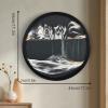 3D Sand Art Liquid Motion Dynamic Sand Picture 3D Creative Deep Sea Sandscape, 360 Rotate, Glass Crafts Solid Wood Frame, Relaxing Mood Home Office Work Decor, 44cm/17.3'' (Silver-black background) view 3