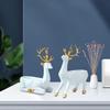2pcs Deer Figurines Storage Box Elk Statue Candy Bowl Resin Reindeer Figurines Deer Ornament for Christmas TV Stand Bookshelf Decor - White view 2