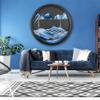Dynamic Sand Art Picture 3D Creative Deep Sea Sandscape Living Room Decoration, 360 Rotate, Glass Crafts Solid Wood Frame, Relaxing Mood Home Office Work Decor, 44cm/17.3'' (Blue-black background) view 1