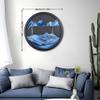 Dynamic Sand Art Picture 3D Creative Deep Sea Sandscape Living Room Decoration, 360 Rotate, Glass Crafts Solid Wood Frame, Relaxing Mood Home Office Work Decor, 44cm/17.3'' (Blue-black background) view 3