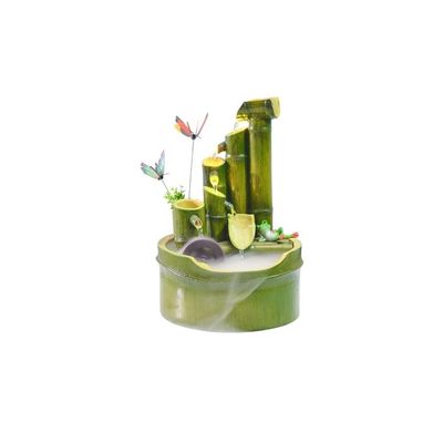 RHXWFDG Desktop Fountain Multifunctional Tabletop Fountain Creative Bamboo Resin Water Fountain Tabletop Suitable for Indoor and Outdoor Desktop Desk Dcor (Color : Green, Size : 7.8 * 7.8 * 11.4in)