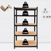 5-Tier Shelving Unit Adjustable Steel Organizer Rack Shelving Steel Storage Rack with MDF Boards and Stable Moulded Feet, Boltless Shelf Heavy Duty Storage Shelving Unit, 150 x 70 x 30 cm, Black view 2