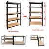 5-Tier Shelving Unit Adjustable Steel Organizer Rack Shelving Steel Storage Rack with MDF Boards and Stable Moulded Feet, Boltless Shelf Heavy Duty Storage Shelving Unit, 150 x 70 x 30 cm, Black view 4