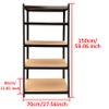 5 Tier Adjustable Storage Shelf Metal Storage Rack Shelving Unit Storage Shelves Metal 875kg Capacity Multipurpose Shelf Boltless Shelving for Pantry Closet Kitchen Laundry Silver, Black, 150x70x30cm view 2