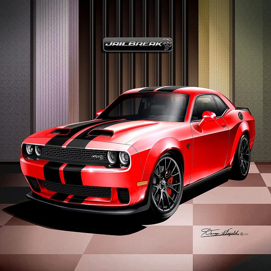 2019-2020 Dodge Challenger Hell Cat | Fine Art Prints By Danny Whitfield (20in x 30in, TOR RED)