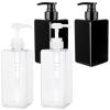 22 oz Hand Soap Dispenser, 15 oz Plastic Pump Bottles, Clear and Black view 1