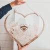 FUMANYI Wooden Heart-Shaped Guest Drop Box Wedding Message Box Personalized Guest Book Alternative Wood Frame Sign Book Rustic Wedding Decor Signature Visitors Books (Size : Small Hearts*80) view 2