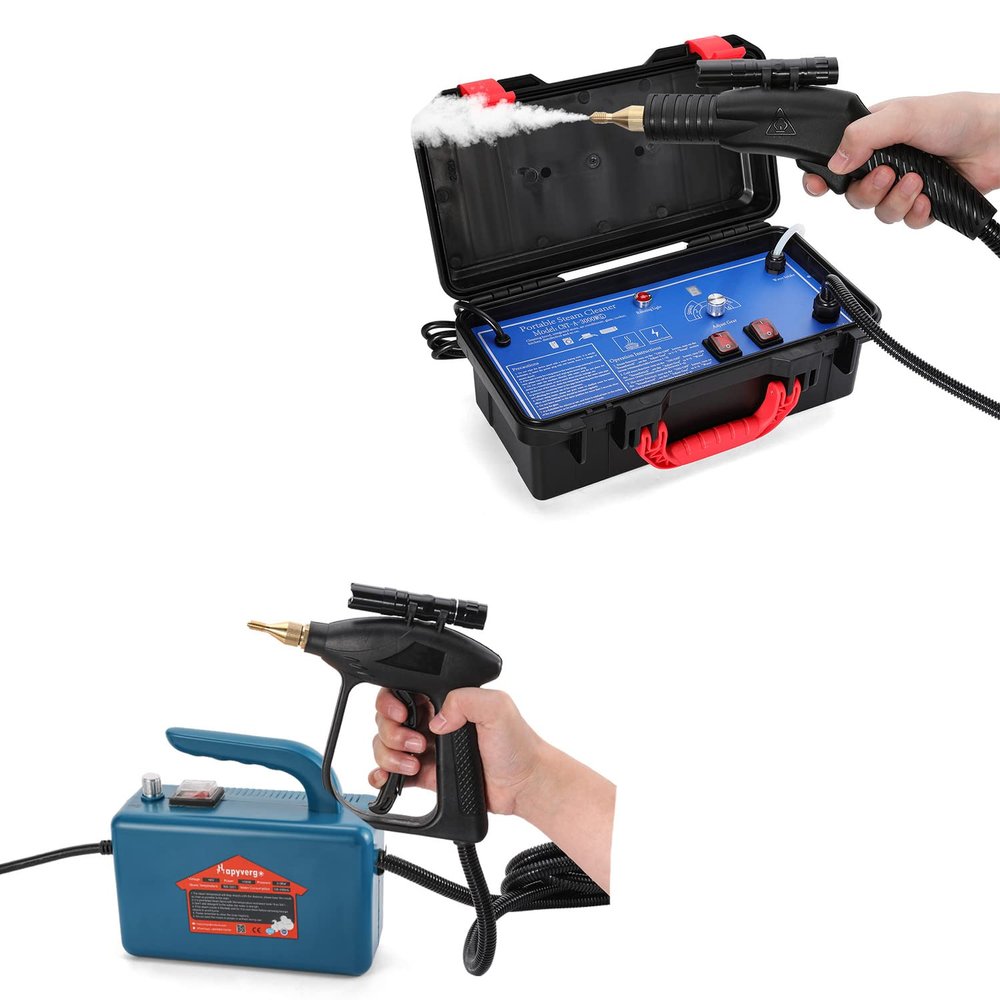 Hapyvergo Tankless Heavy Duty Steam Cleaner + Tankless Portable Steam Cleaner
