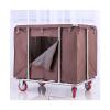 Commercial Heavy-Duty Laundry Hampers Cart,Large Stainless Steel Storage Trolley Cart with Wheels,Rolling Baskets Trucks with Removable Canvas Liners Bag for Lndustrial/Home (BDRTRBDTR-BROWN(6TUBES)) view 1