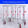 Commercial Heavy-Duty Laundry Hampers Cart,Large Stainless Steel Storage Trolley Cart with Wheels,Rolling Baskets Trucks with Removable Canvas Liners Bag for Lndustrial/Home (BDRTRBDTR-BROWN(6TUBES)) view 3