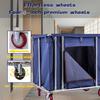 Commercial Heavy-Duty Laundry Hampers Cart,Large Stainless Steel Storage Trolley Cart with Wheels,Rolling Baskets Trucks with Removable Canvas Liners Bag for Lndustrial/Home (BDRTRBDTR-BROWN(6TUBES)) view 4